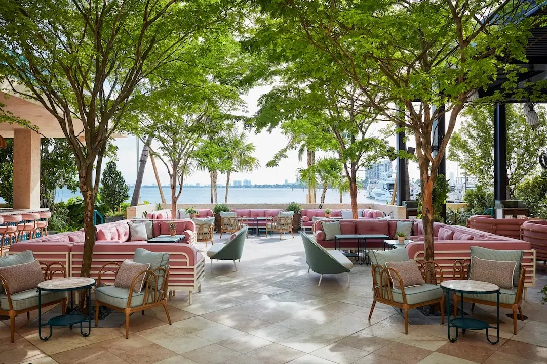 Casadonna waterfront terrace overlooking Biscayne Bay